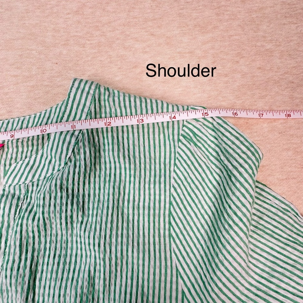 Lilly Pulitzer Women Green Striped Long Sleeve Elastic Waist Belted Dress Size 6 - Picture 4 of 10